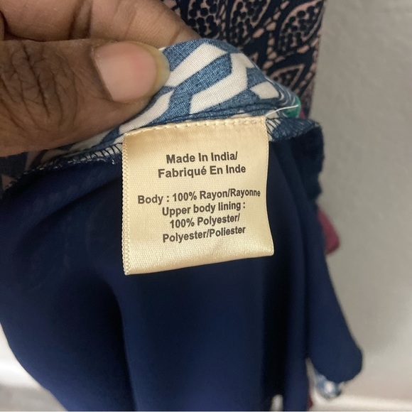 Anthropologie Porridge Virginia Maxi Wrap Dress L Patchwork Abstract Artsy Boho - Picture 7 of 10